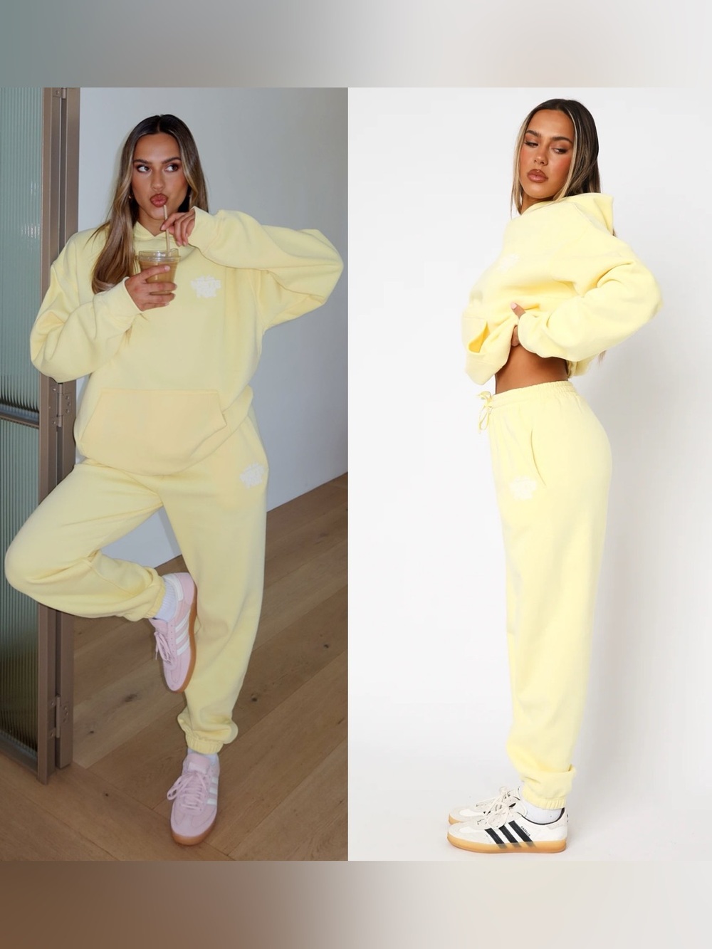 NWT White Fox With Love Always Sweatpants Lemon